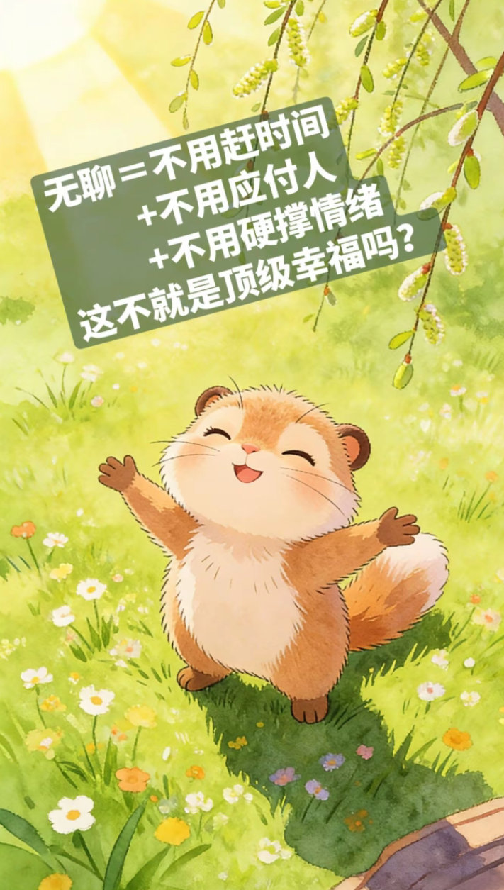 无聊就是顶级的幸福无聊就是你每天不用赶时间、不用应付人、不用硬撑情绪，这不就是顶