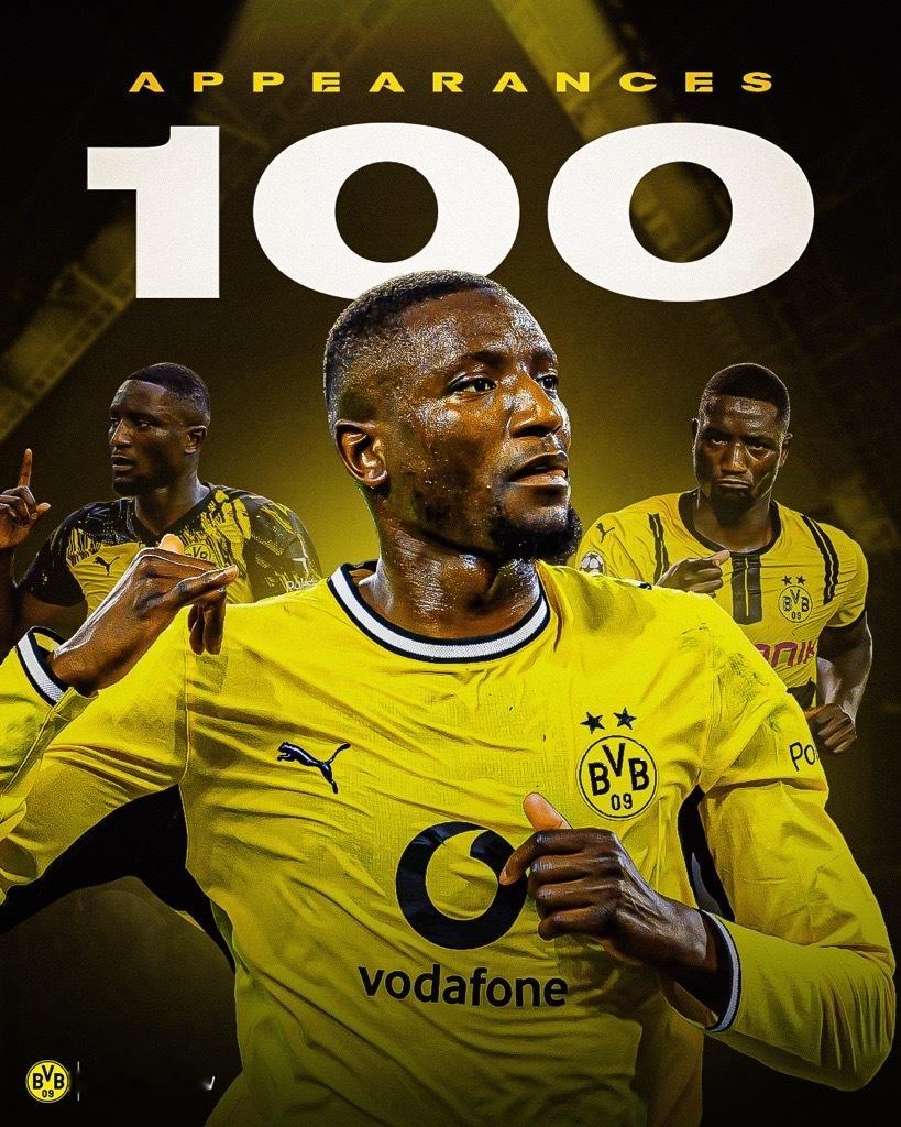 ⚽“黄黑百场”荣誉解锁！💛🖤恭喜吉拉西代表多特蒙德完成了第100次的登场！在