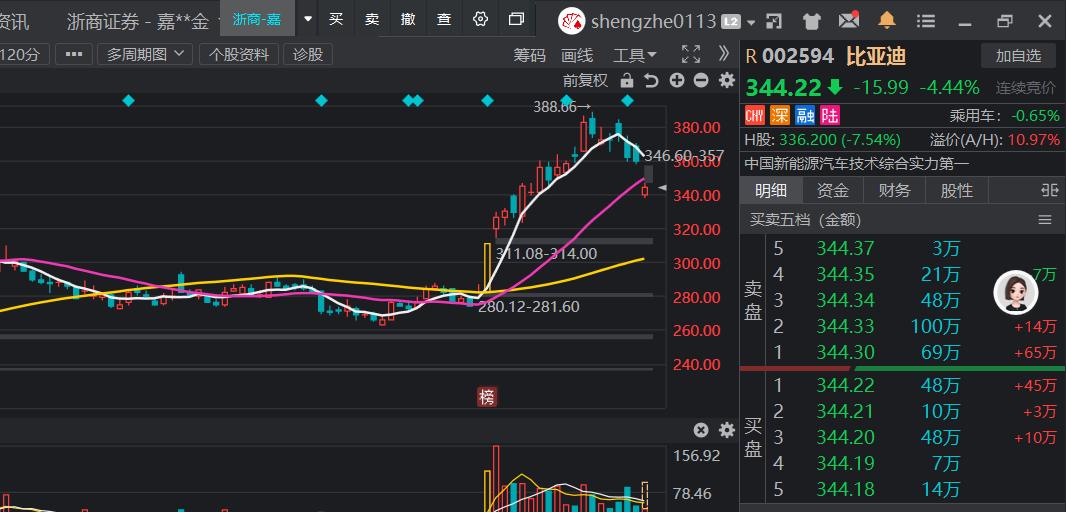 2025.3.4  沙弥手记一
比亚迪港A双跌。消息面上下跌源于公司于3月3日盘