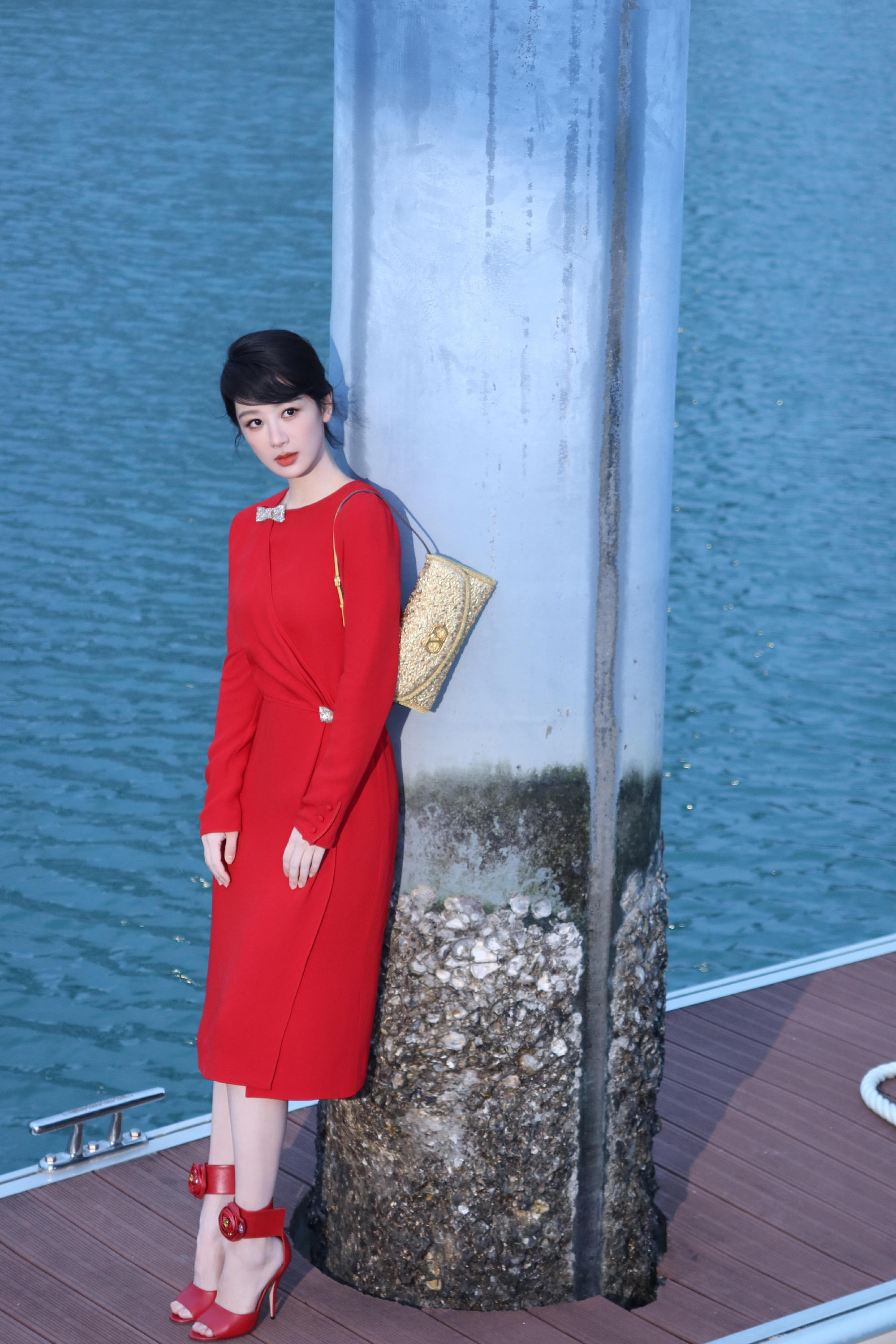 杨紫适合温柔的，大红撑不起来 