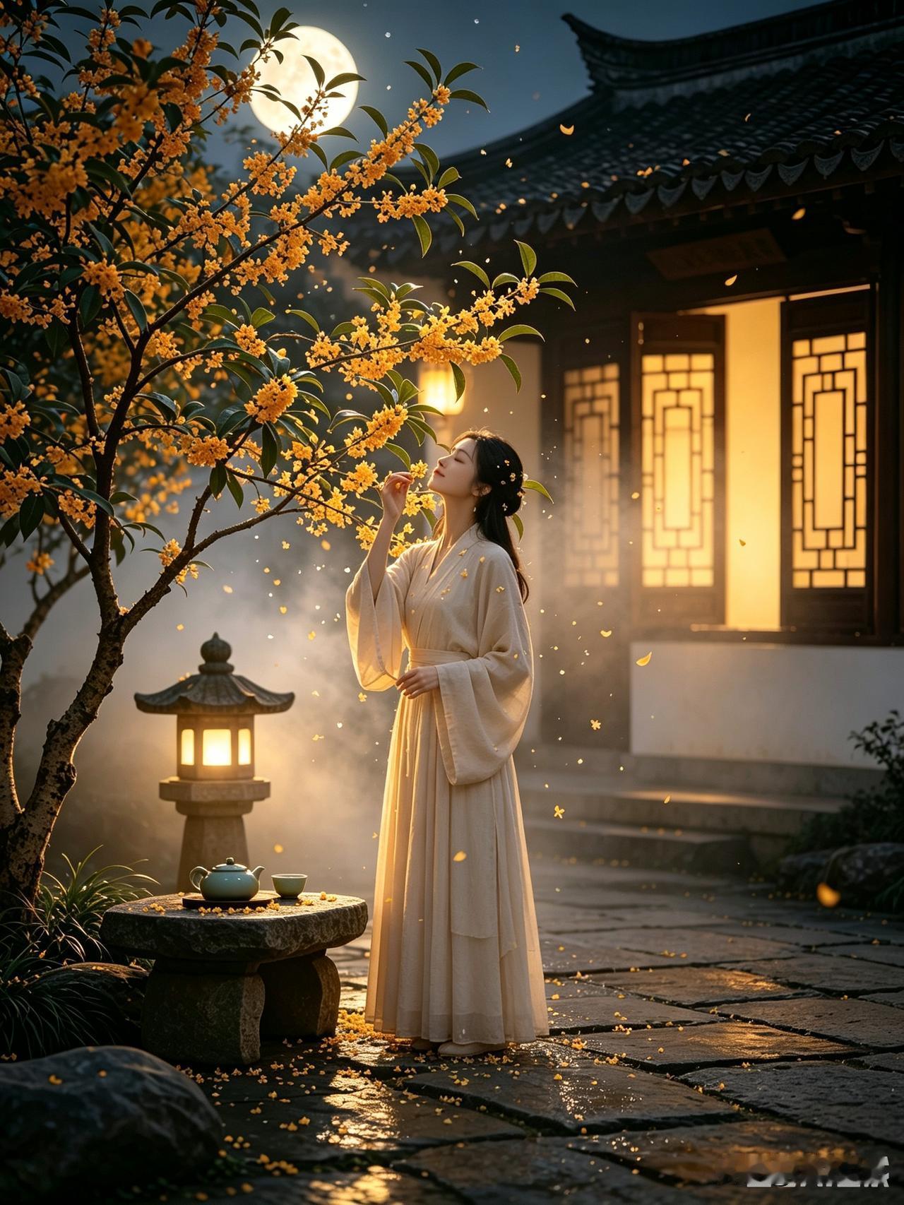 上联：庭前丹桂飘香远
下联：？？？？？你请

到秋天闻到院中桂花香气，有感而发拟