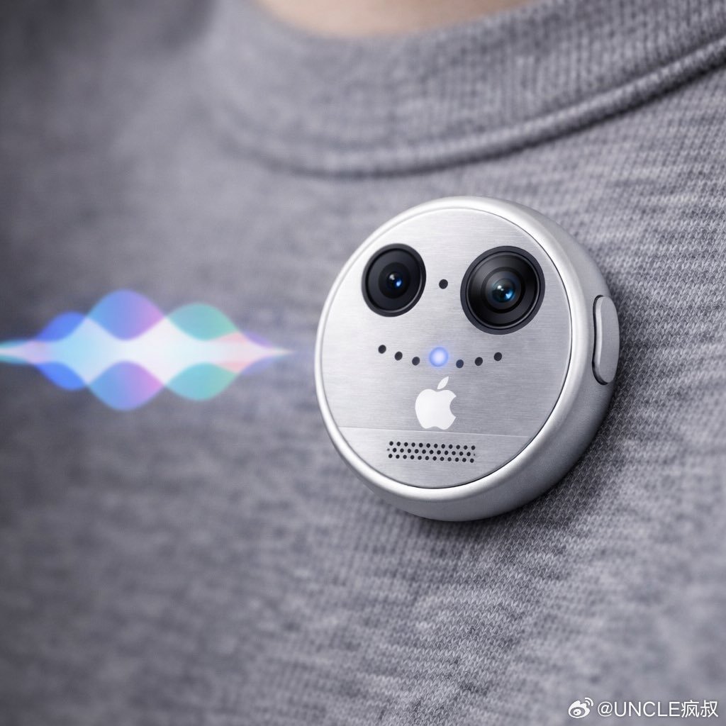苹果正在研发自家的AI PIN，最快明年发布。它和Airtag差不多大，用户可通
