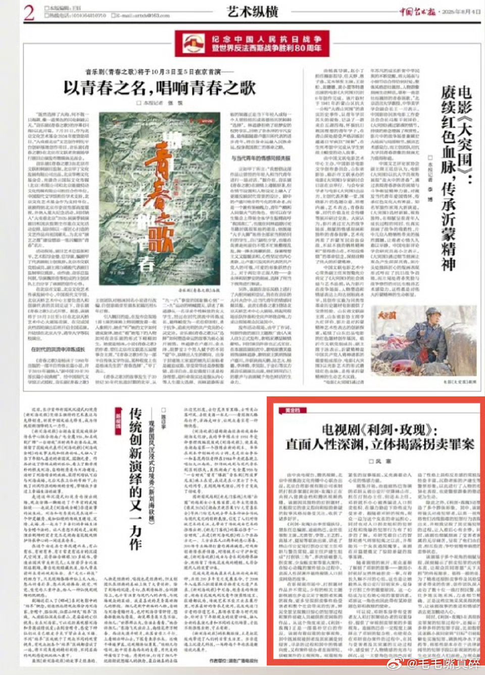 中国艺术报评《利剑·玫瑰》：直面人性深渊，立体揭露犯罪分子恶行 ​​​。利剑玫瑰