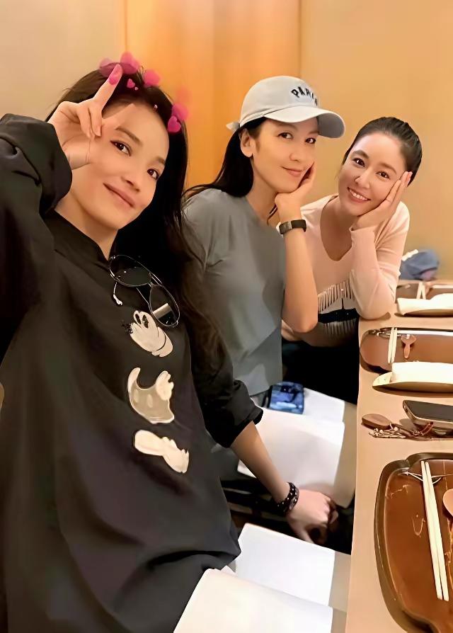 舒淇林熙蕾林心如三位女神合影
其中，尚未生育的舒淇看上去最为年轻，她眼神明亮，活