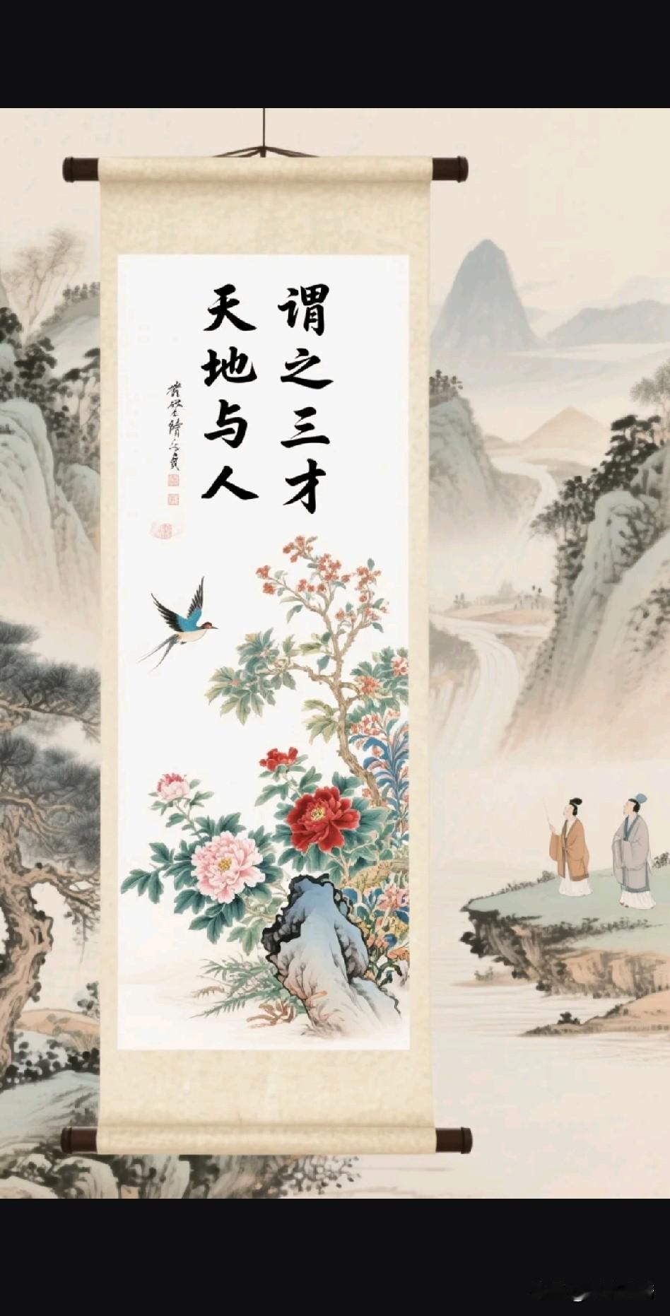 《静观天理，善养人心，实履地道》

天清地宁，人立其中；
三才合德，万法归宗。