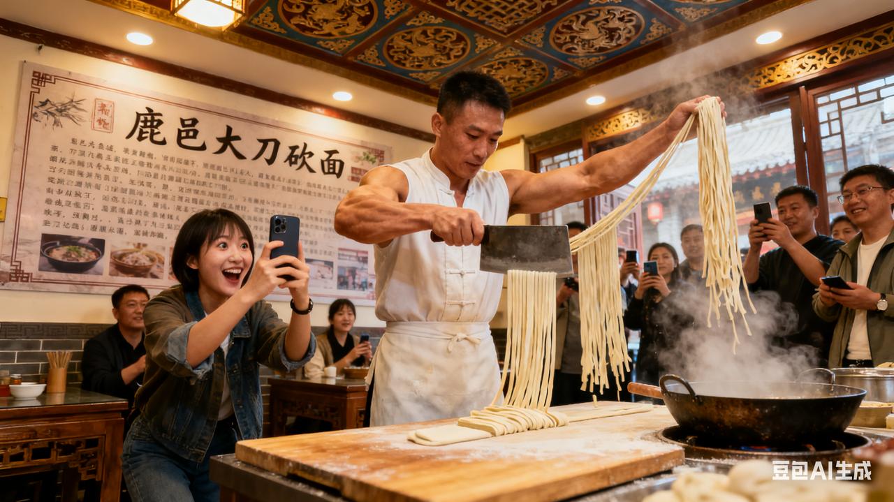 乌啦啦打卡鹿邑大刀砍面
面馆里一声钝响——不是扯面的“啪”，也不是擀面的“滚”，