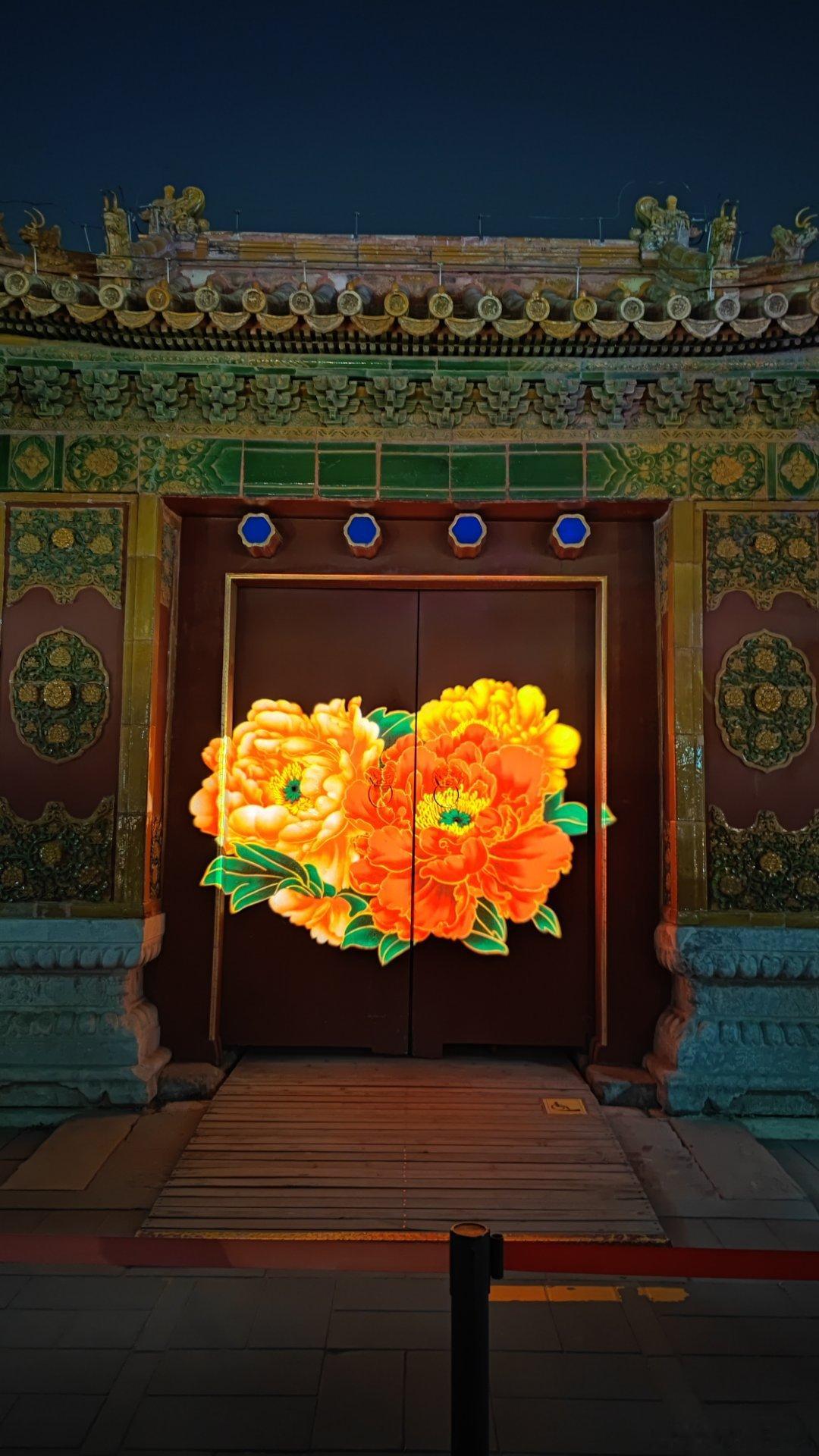 夜赏北京景山公园皇家牡丹灯光秀摄影​​​