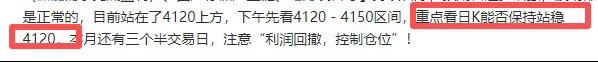 多空双方围绕“4120”进行争夺，还有10分钟能稳住吗？ 