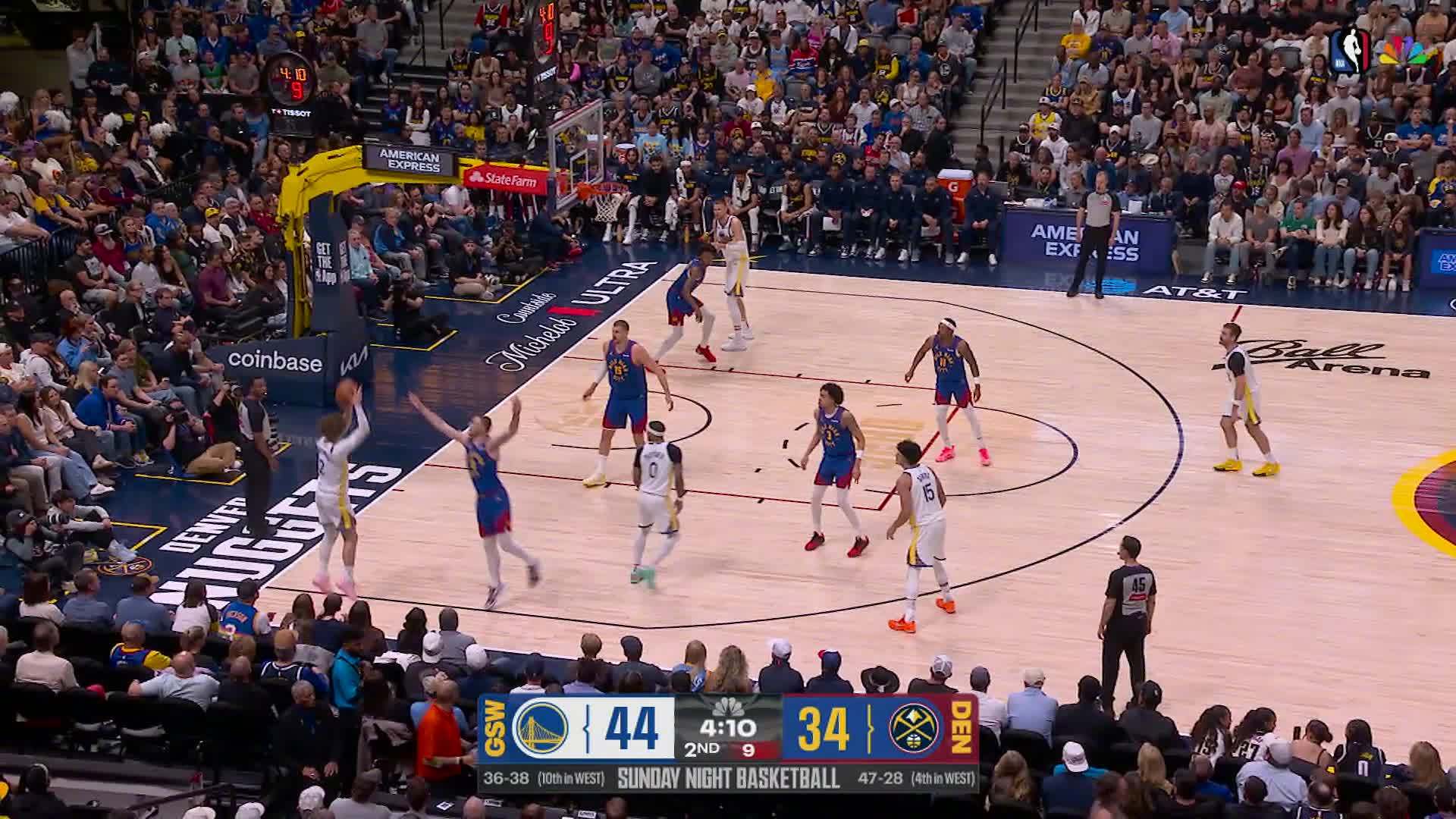 波奇姆斯基3分！勇士vs掘金