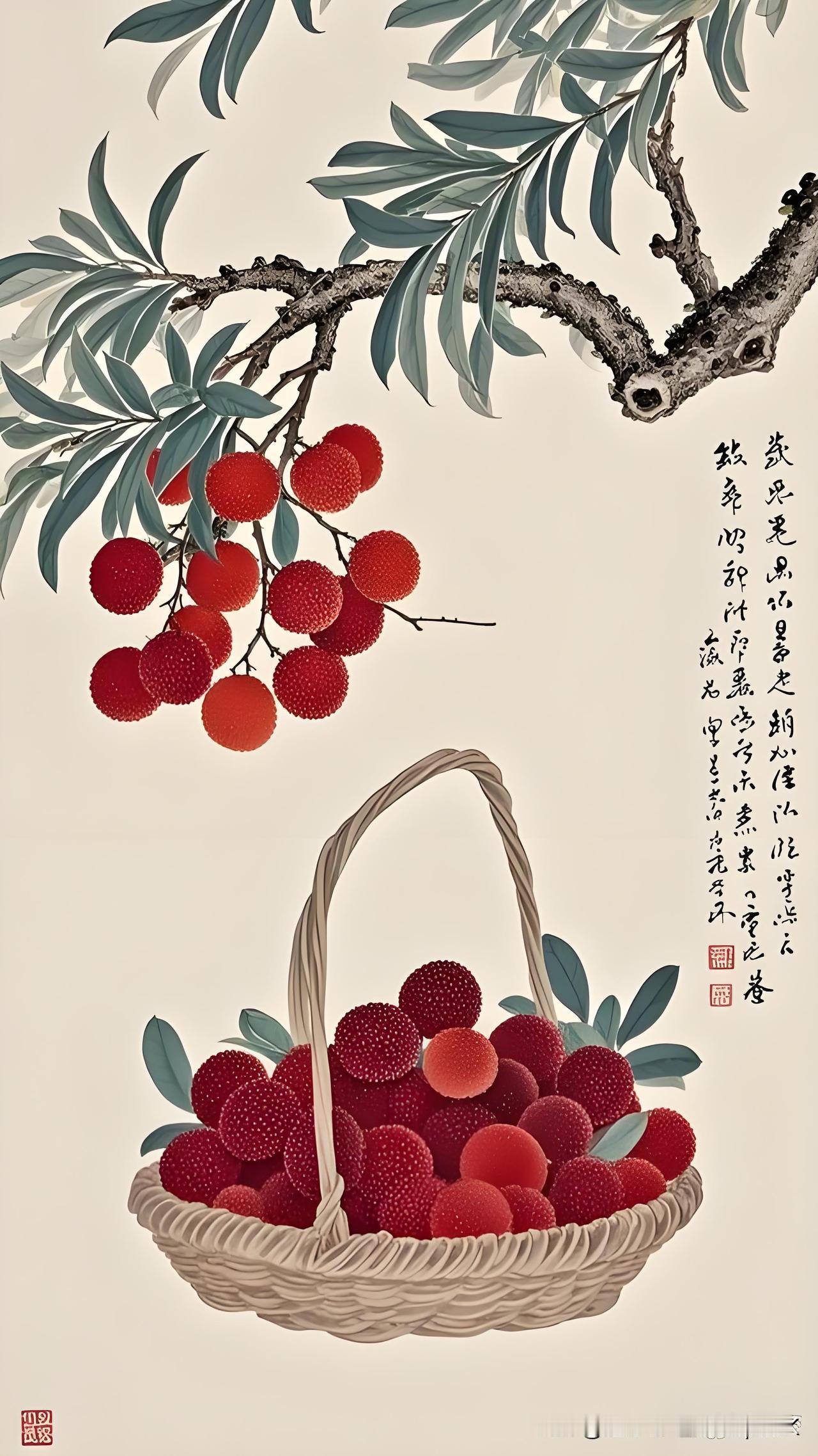 《荔枝》
——唐·戴叔伦
红颗真珠诚可爱，
白须太守亦何痴。
十年结子知谁在，