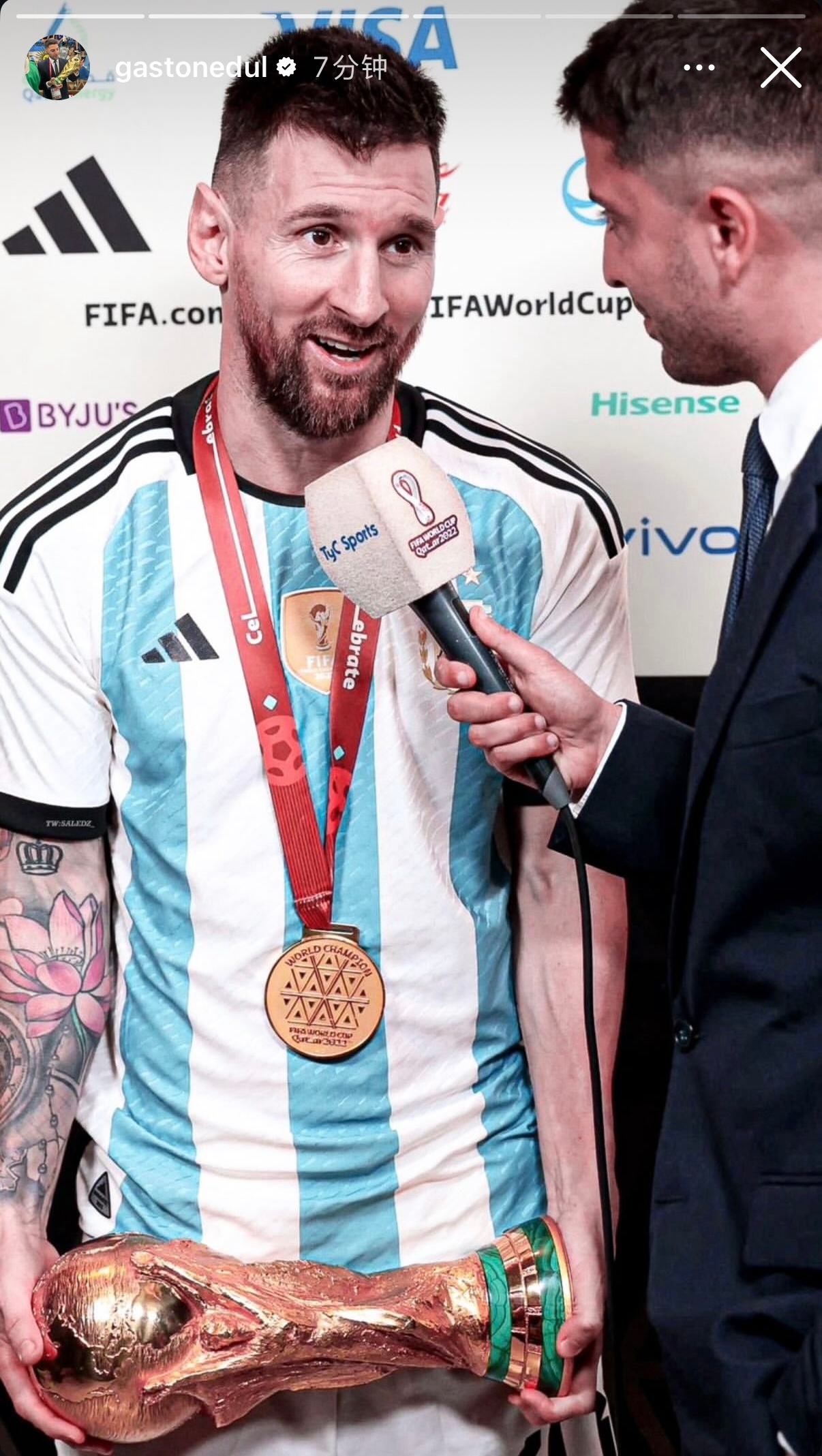 Gaston Edul更新三张快拍❤️梅西