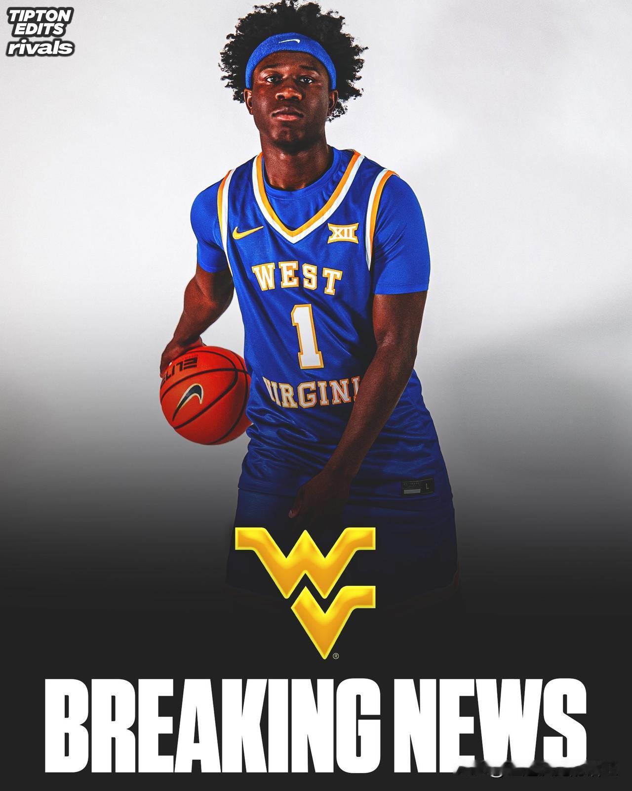 TOP40四星控卫Miles Sadler宣布承诺NCAA男篮 西弗吉尼亚大学，