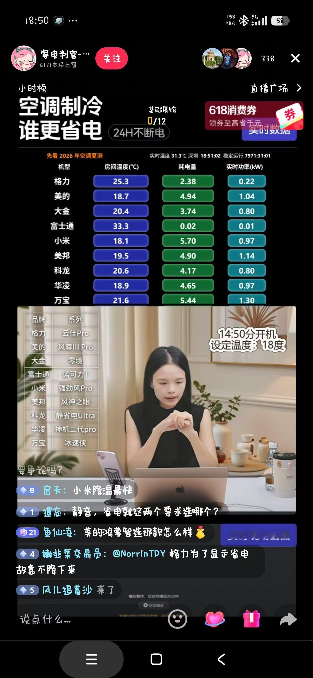 依旧看图说话……
​专门测试机构测试空调性能，房间大小都是18平，起始温度都是室