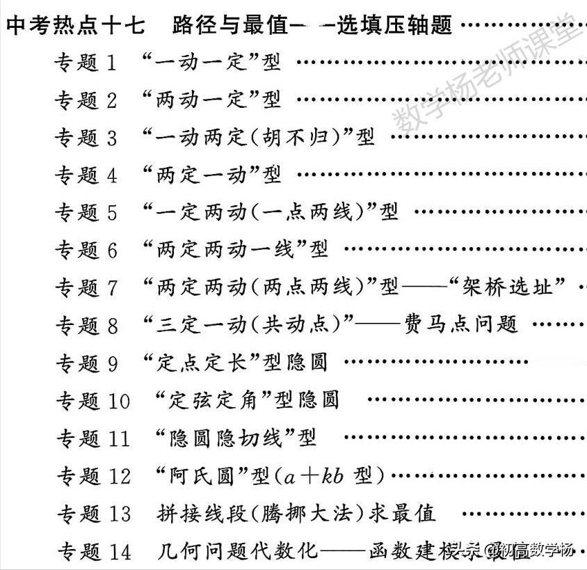 把这些压轴题做完了，你的中考数学成绩就稳了