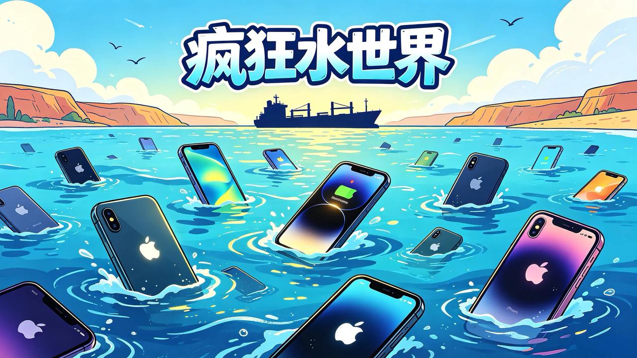 你们的苹果手机集体去玩「疯狂水世界」啦！疯狂水世界，启动！😂
新加坡货轮在霍尔