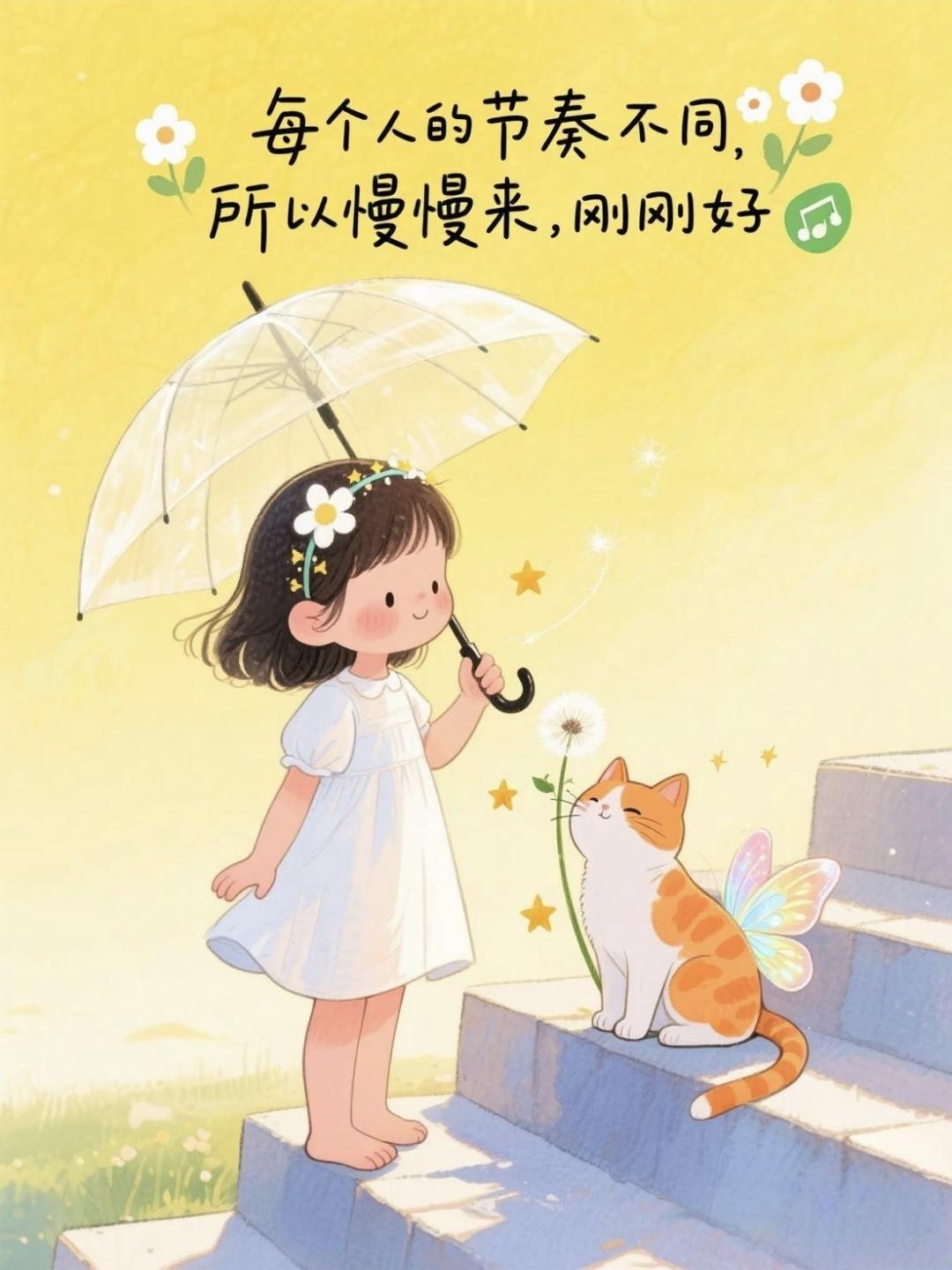 每个人的节奏不同，
所以慢下来，刚刚好~🌸🐱🌸
人生感悟 治愈系