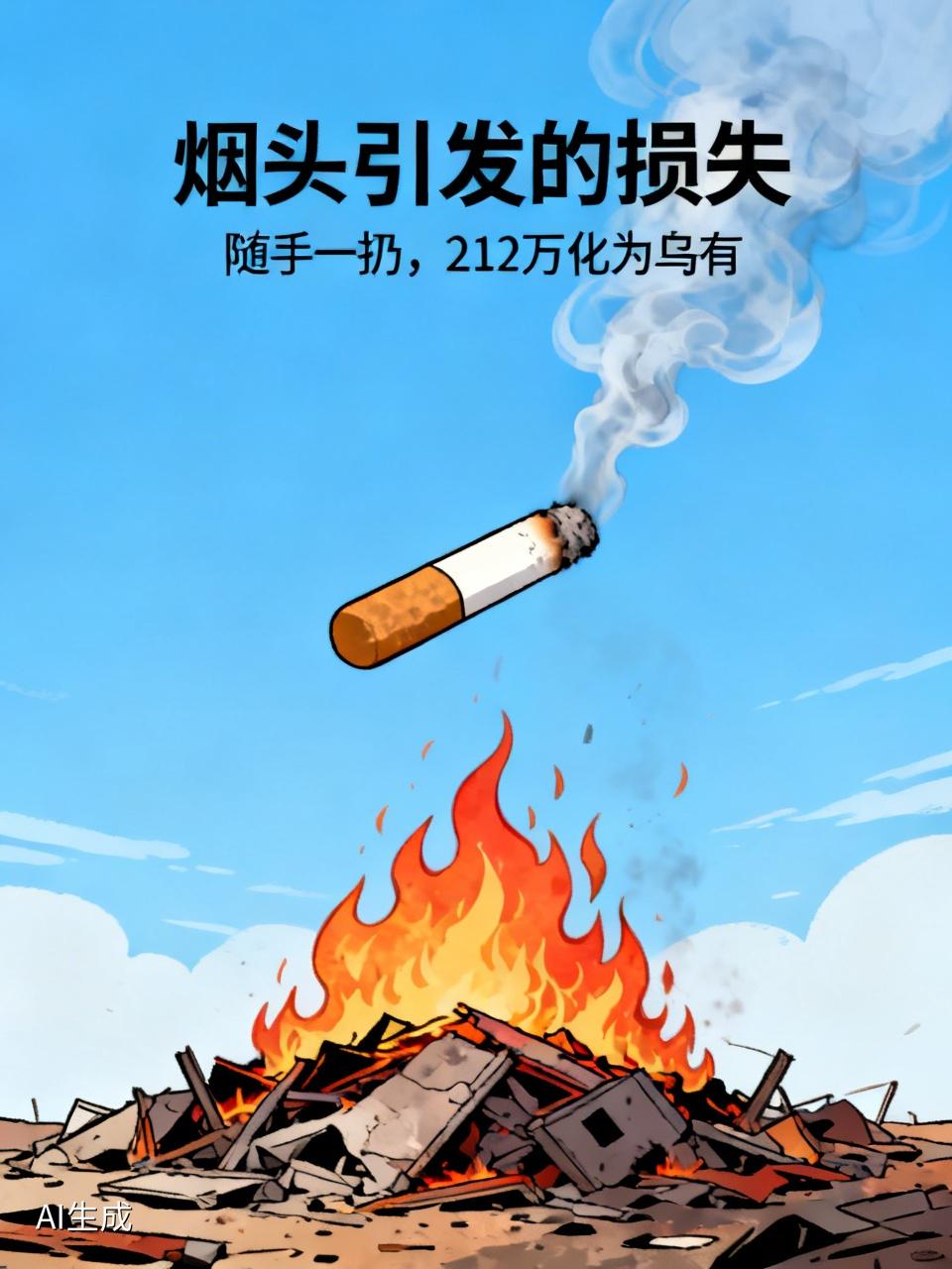 男子一根烟头烧掉212万，这事儿听起来就离谱！想象一下，就那么随手一扔，212万