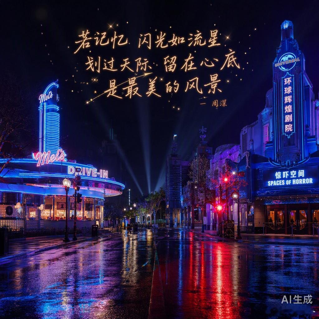 五周年庆典的灯光一开，环球影城瞬间变成了光影的游乐场。别只顾着排队刷项目，带上你