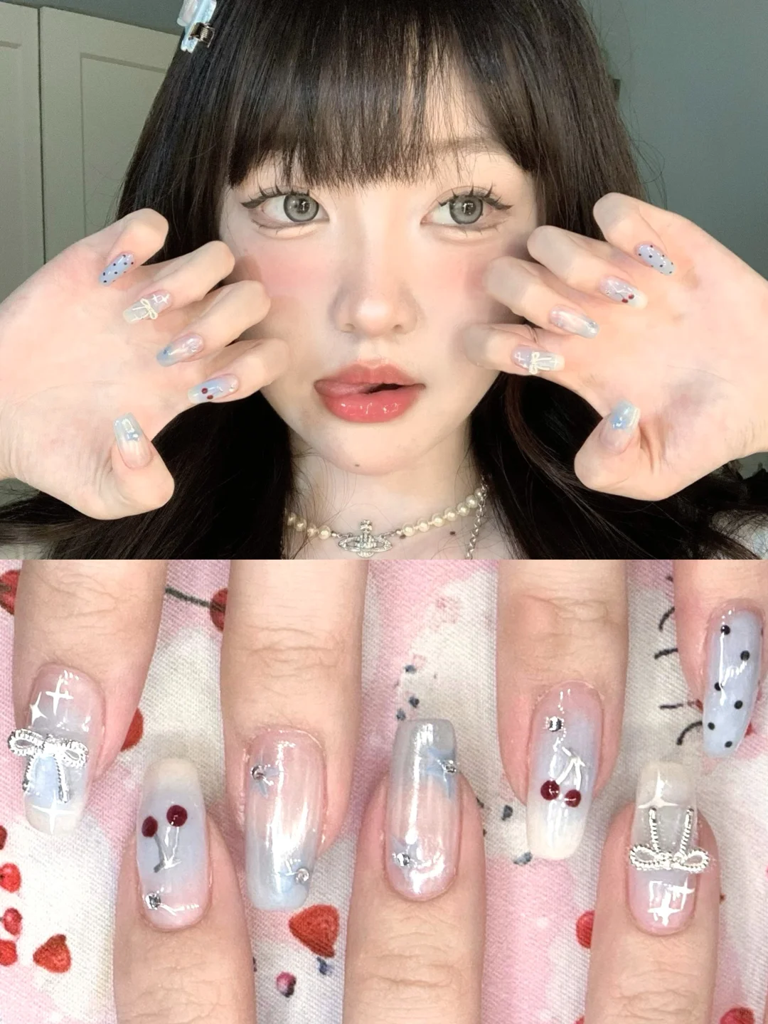 🧊ins甜辣美甲｜把喜欢的图案都做在美甲上了