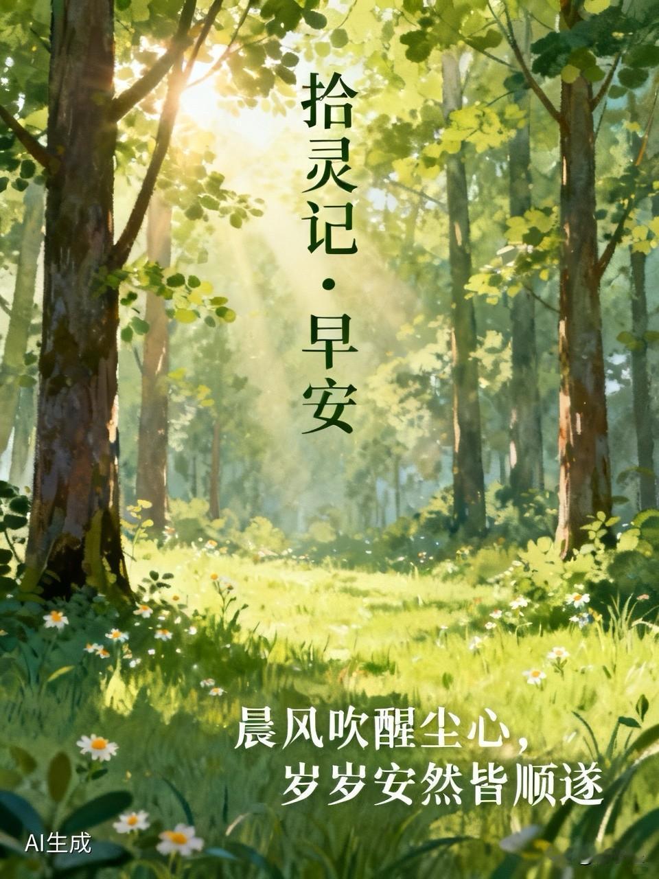 拾灵记·早安

晨风吹醒尘心，岁岁安然皆顺遂。

晨起观风，静赏晨光，世间万般纷
