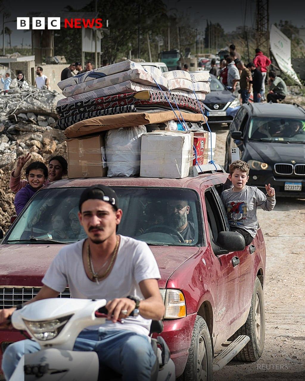 今日照片。美国总统唐纳德·特朗普宣布的以色列与黎巴嫩停火协议于周五午夜生效后，黎