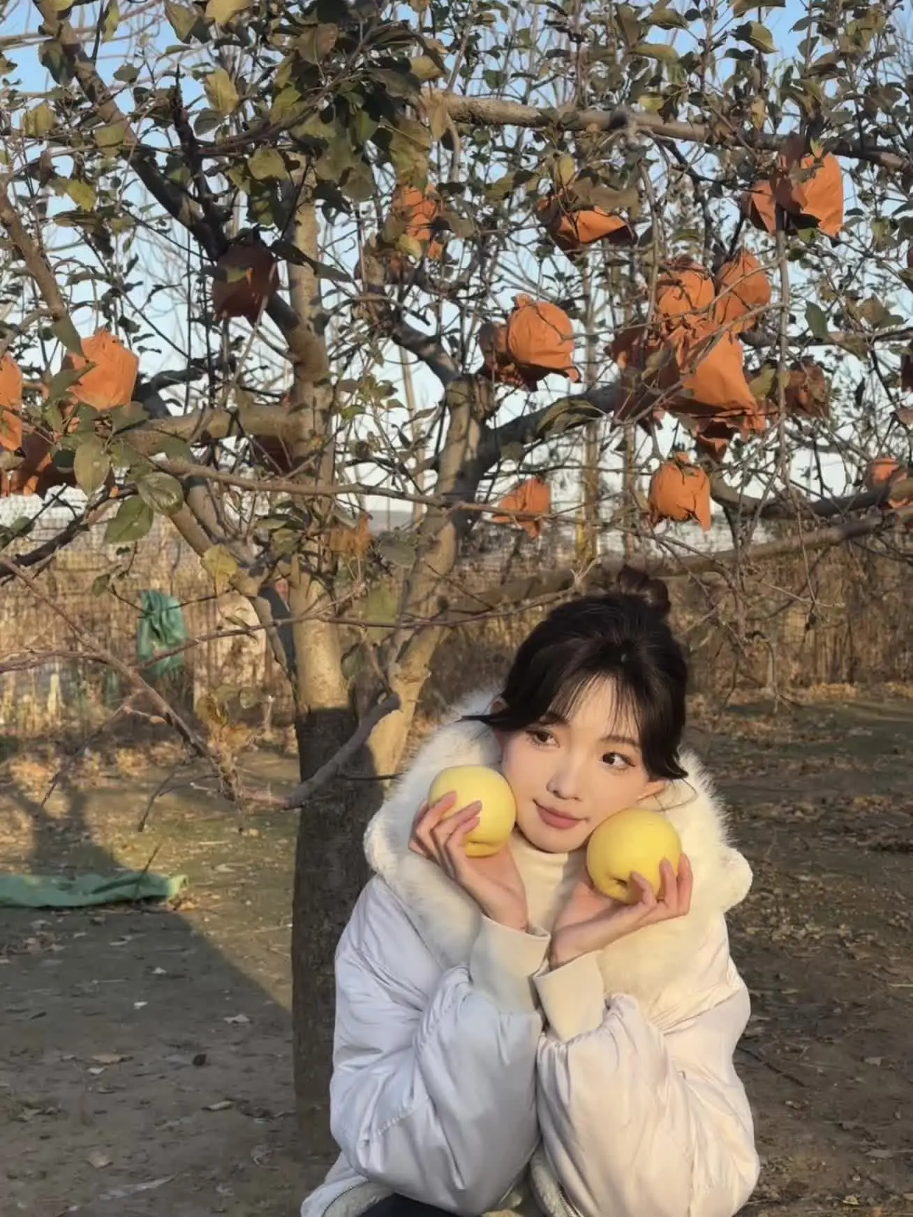 🍎 这天我指导我妈妈给我拍点苹果宣传照 我妈不懂拍摄 还害怕给我照的...