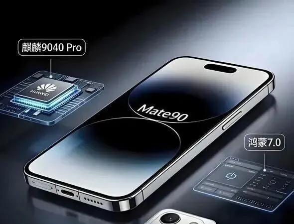 Mate 90解锁组合曝光：侧键超声波指纹+屏下结构光
正面只有一块完整的屏幕，