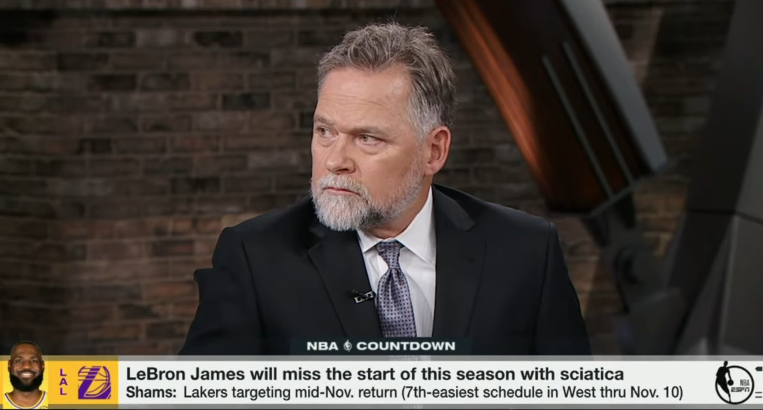 前掘金主帅迈克·马龙表示，勒布朗必须保持健康，湖人才能在季后赛打出名堂。 ​​​