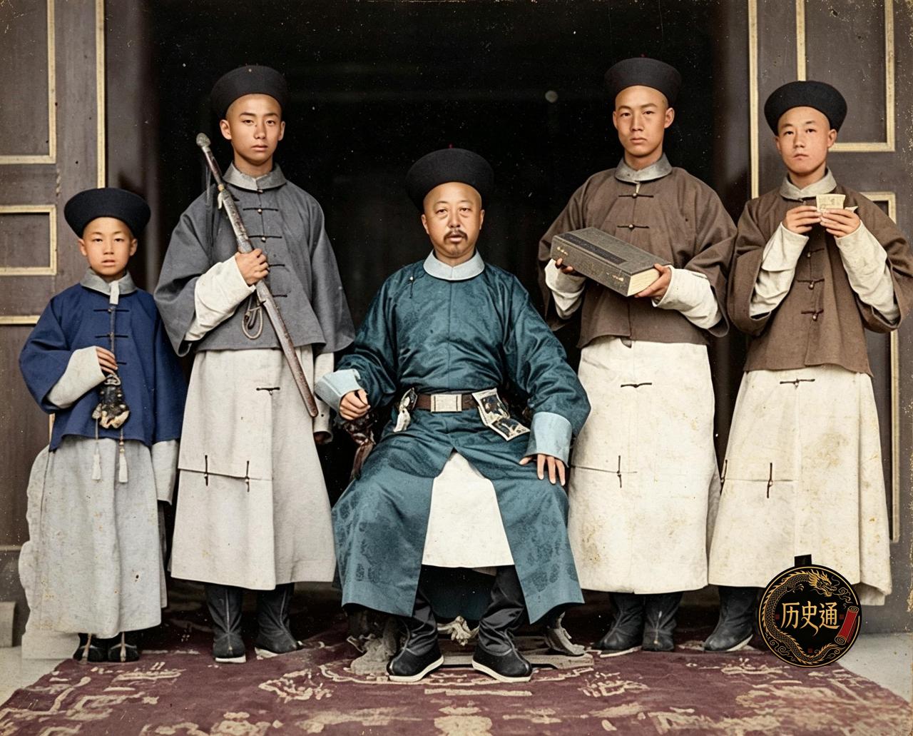 这是一八八九年（光绪十五年），北京什刹后海新落成的醇亲王府前，奕譞五十整寿与次子
