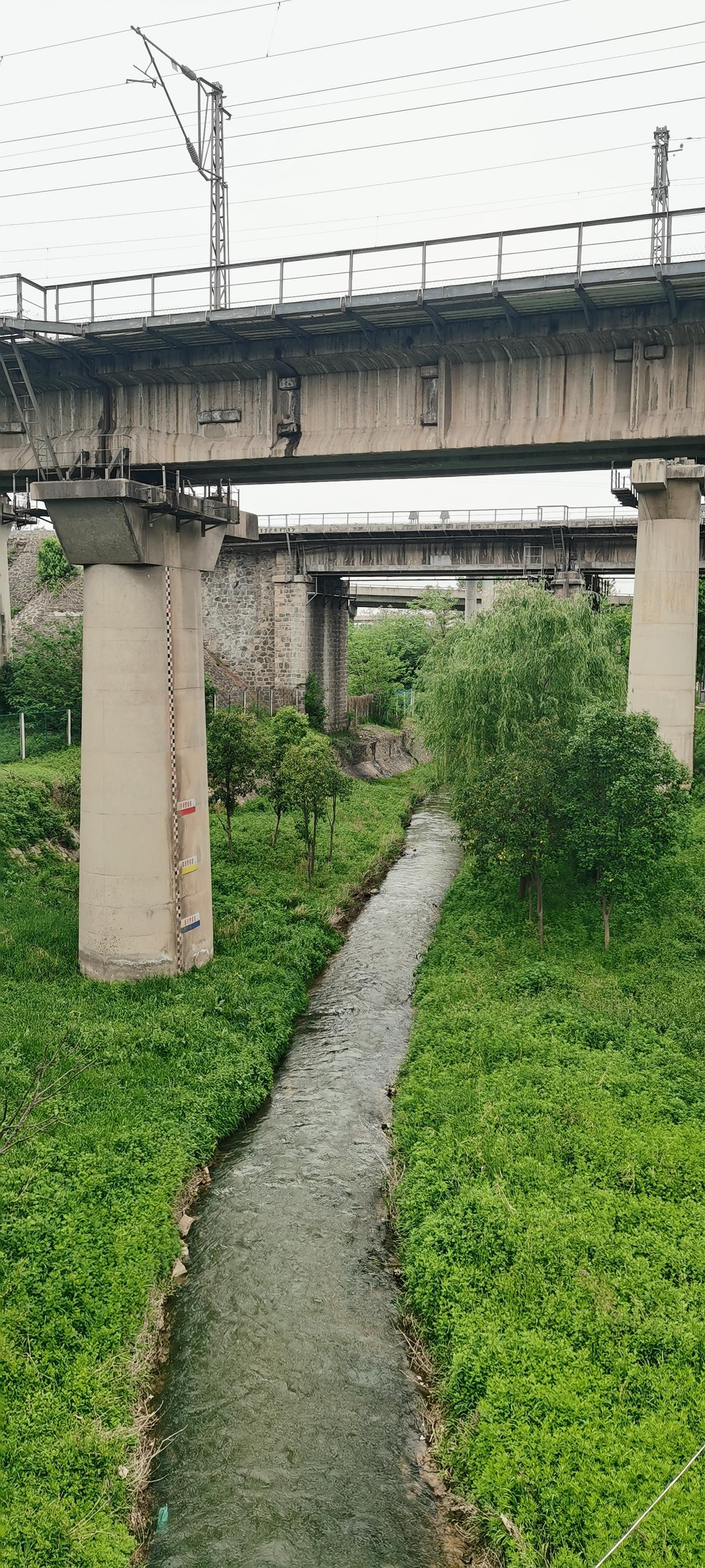 零河从南边的秦岭出来，一路向北，最终汇入渭河。
       陇海铁路东西走向，