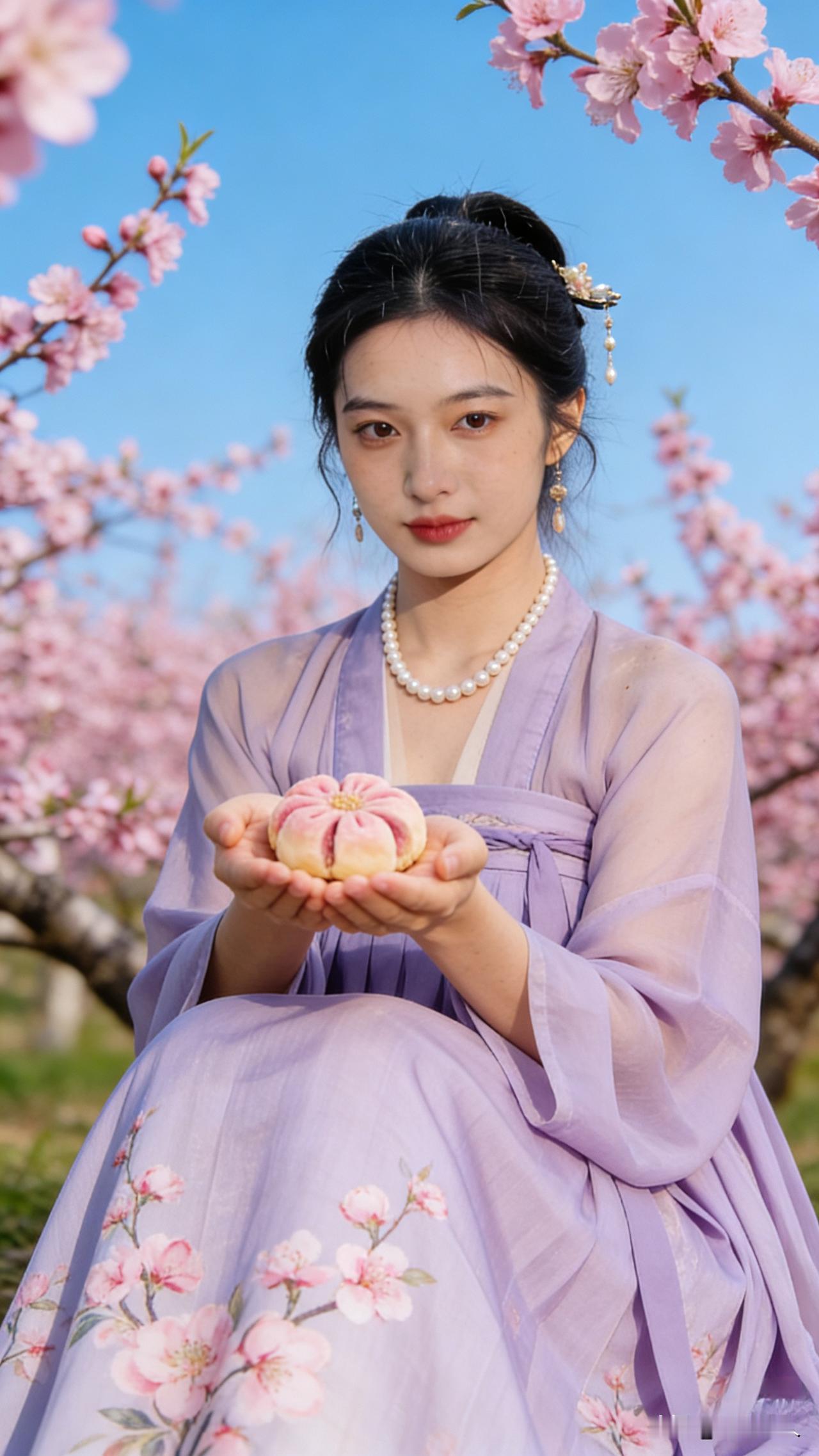 瞧着院外初绽的桃花愣了好久，茶盏续了三盏也没凑出下句——
上联：春风戏桃桃吐艳