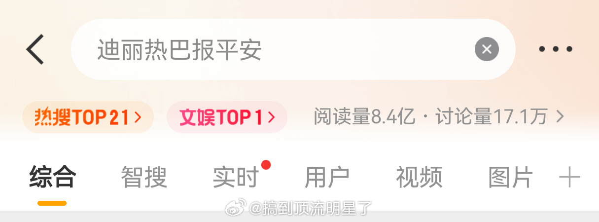 迪丽热巴报平安话题8.4亿阅读量了 