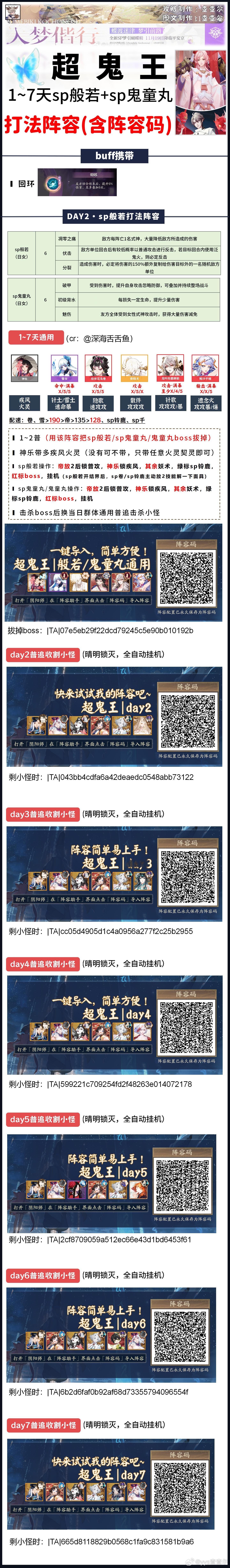 【超鬼王】6星sp般若+sp鬼童丸7天通用！2～3普，轻松击杀阵容+思路开发：“