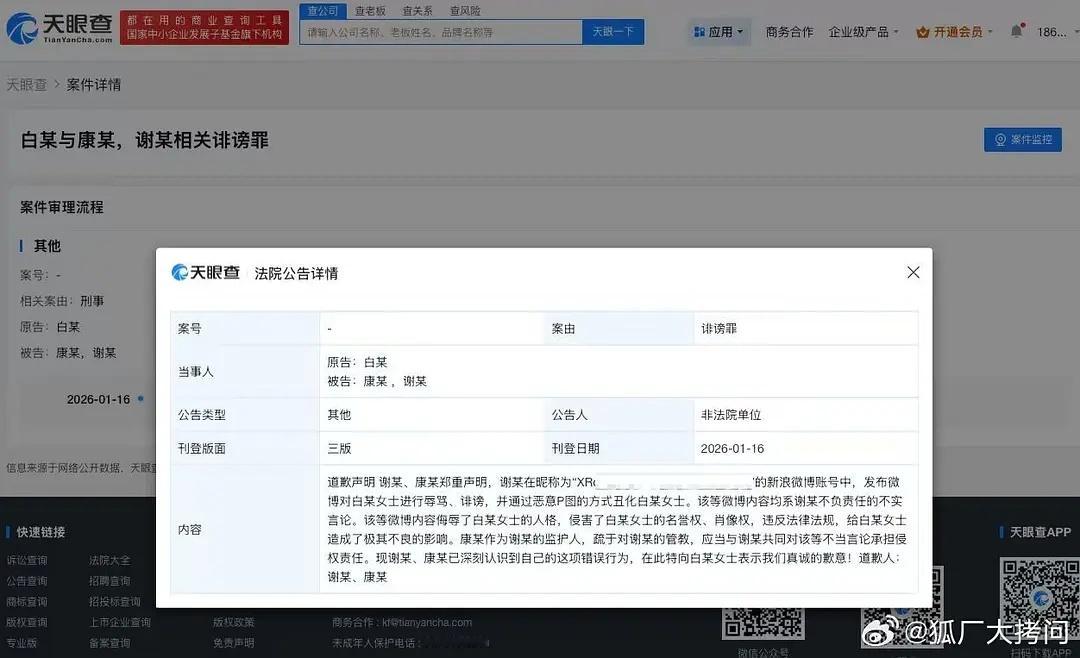 从今天起我再也不黑白鹿了，好可怕！她告的是诽谤罪！不是名誉权，是诽谤罪！这个是刑