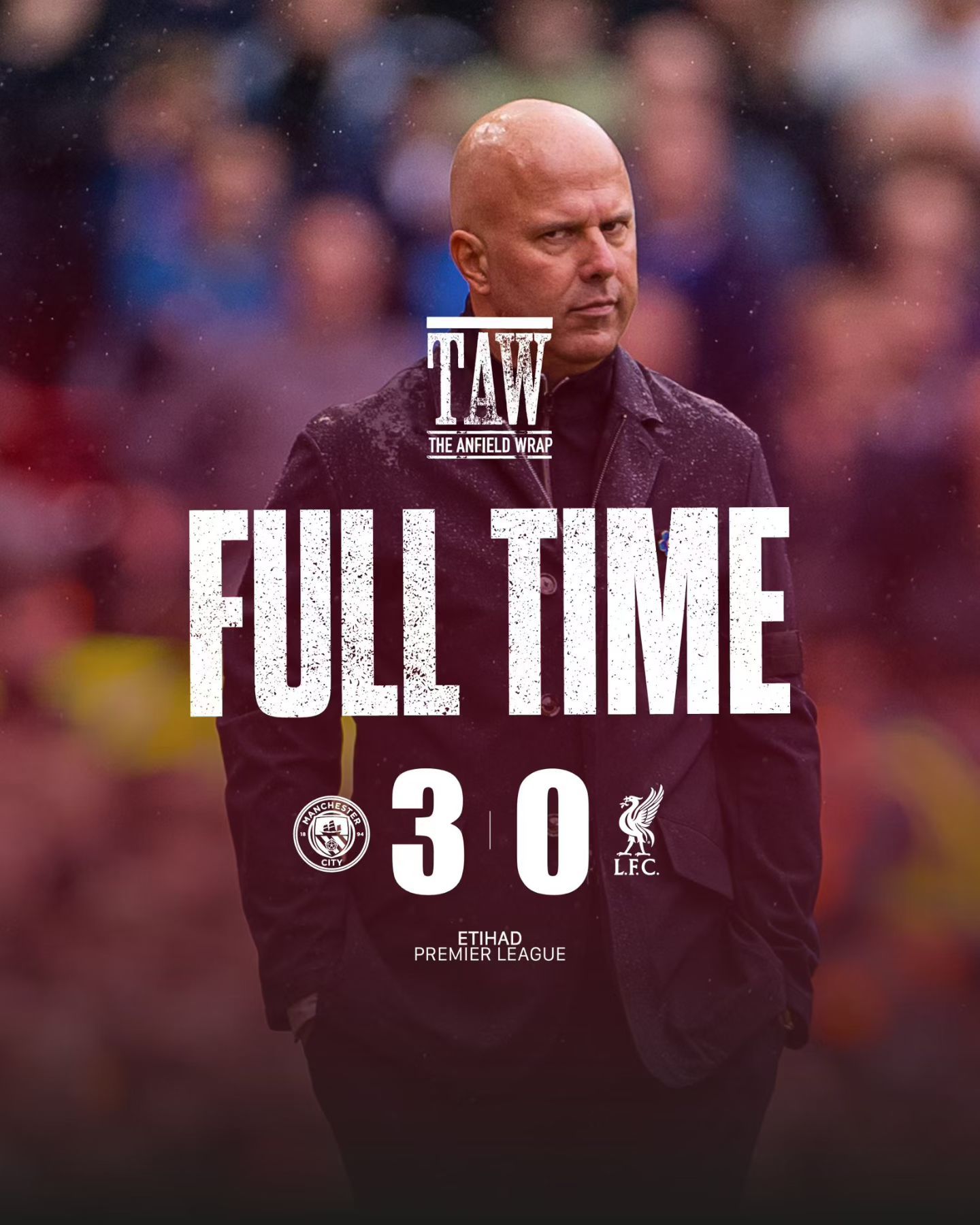 曼城3比0利物浦无力的3:0输曼城还是没有输曼联那么难受不舍得骂球员和任何人，晚