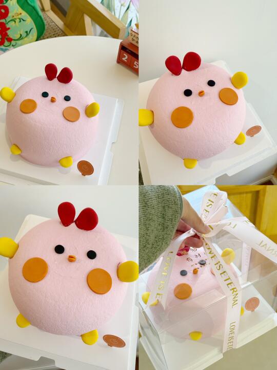 小朋友，你不要一问三不鸡。 ＃今日份客订6英寸小鸡🐥款粉色系蛋糕也可...