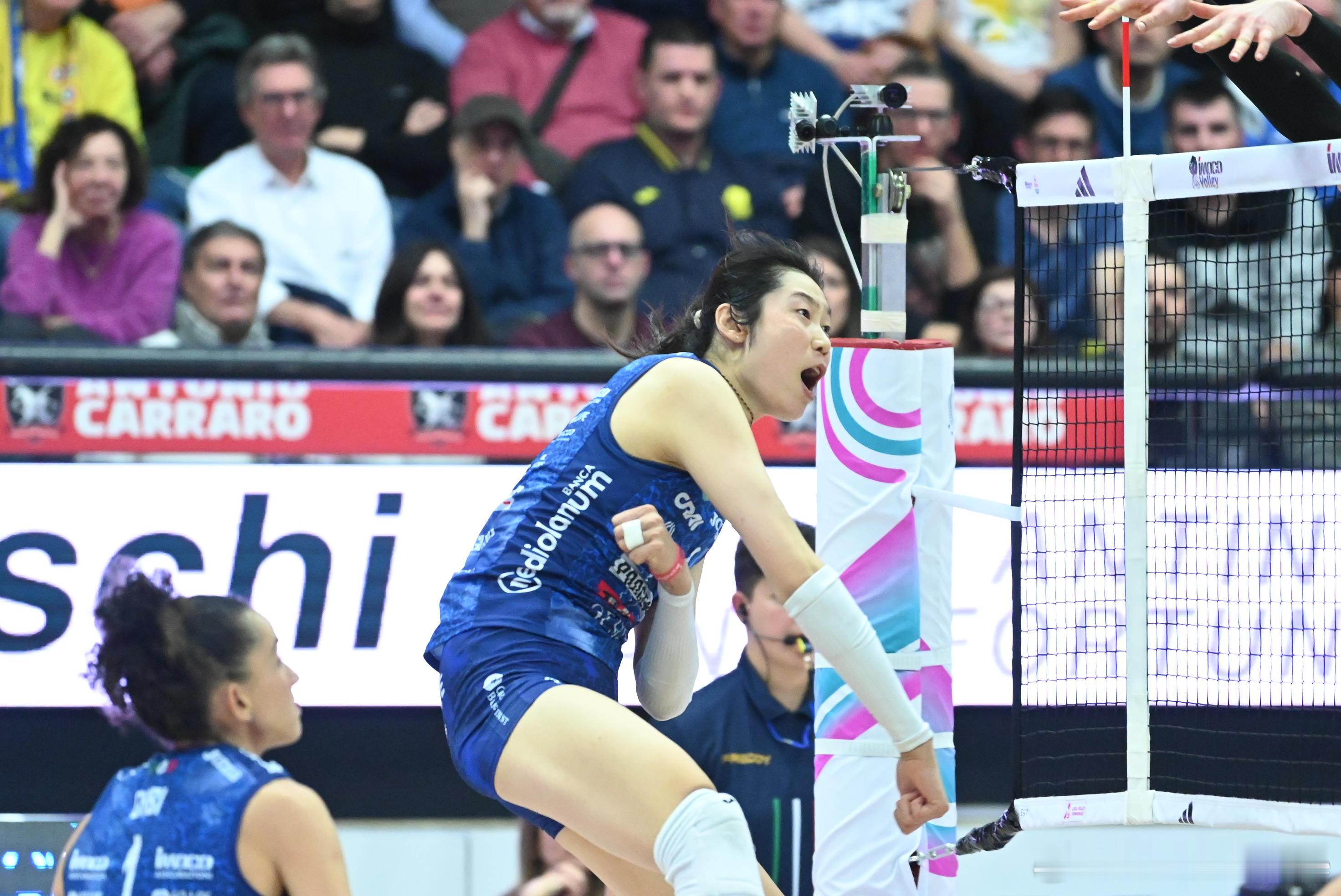 朱婷留洋第七季 💥 朱婷打出边攻最强双率，助科内里亚诺主场零封贝加莫，也实现了