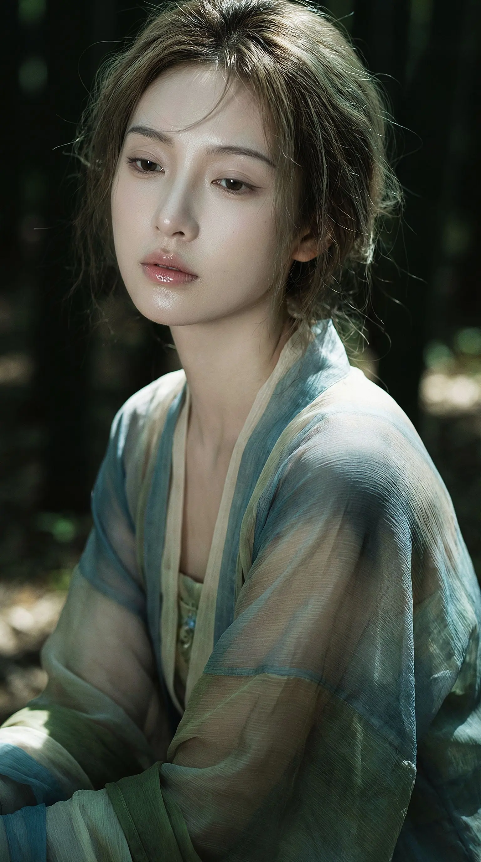 一袭青衣，染就一树芳华；两袖月光，诉说绝世风雅。