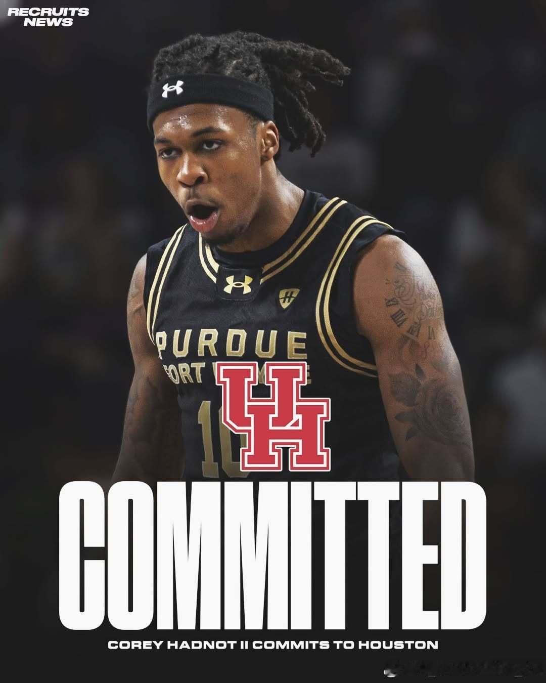 普渡大学韦恩堡分校后卫科里·哈德诺特二世(Corey Hadnot II)转学加