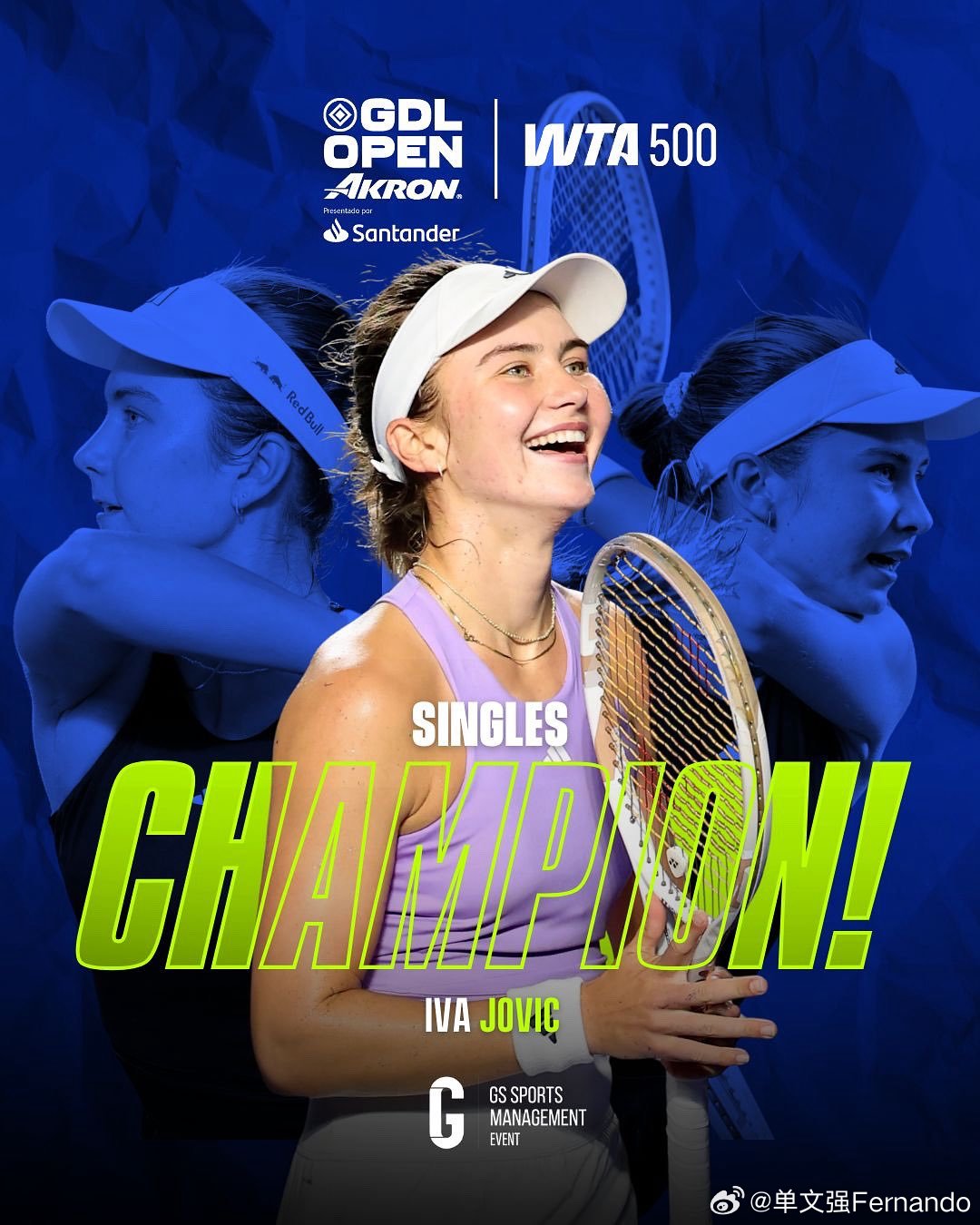伊娃·约维奇！！！！！！冠军🏆17岁的Iva是WTA500瓜达拉哈拉站女单冠军