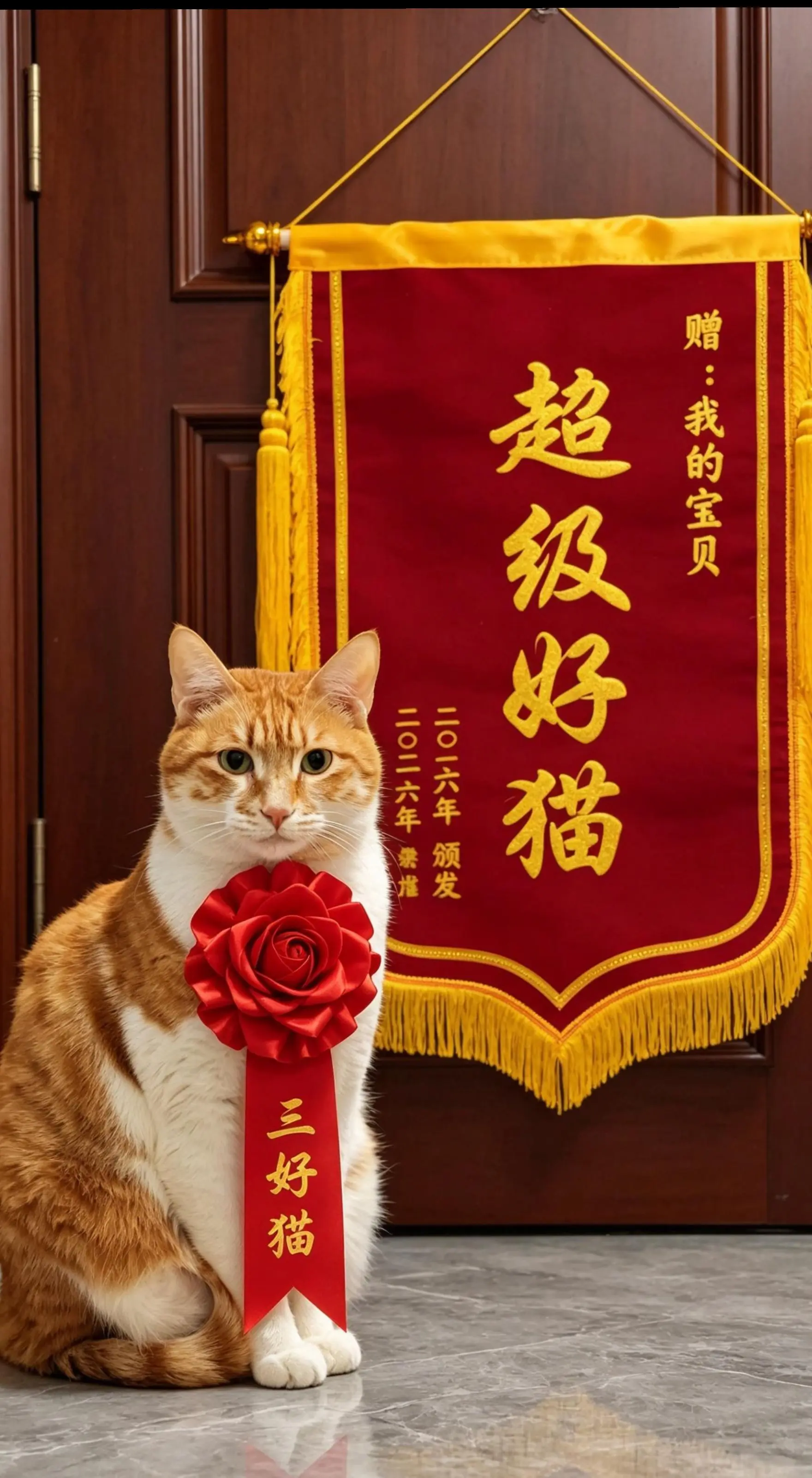 今天正式授予“跳跳”超级好猫头衔 在这五年来，你矜矜业业 不打我也不打...