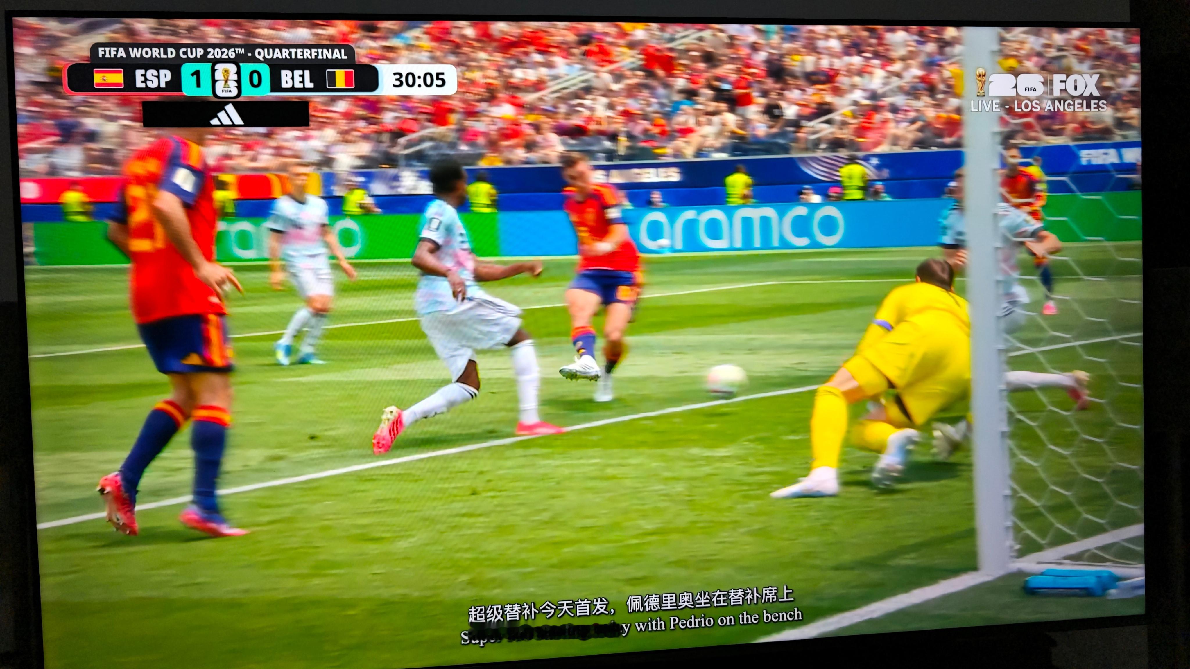 西班牙VS比利时西班牙进球1-0，今天主动出击，效果不错啊场面也不沉闷，比利时加