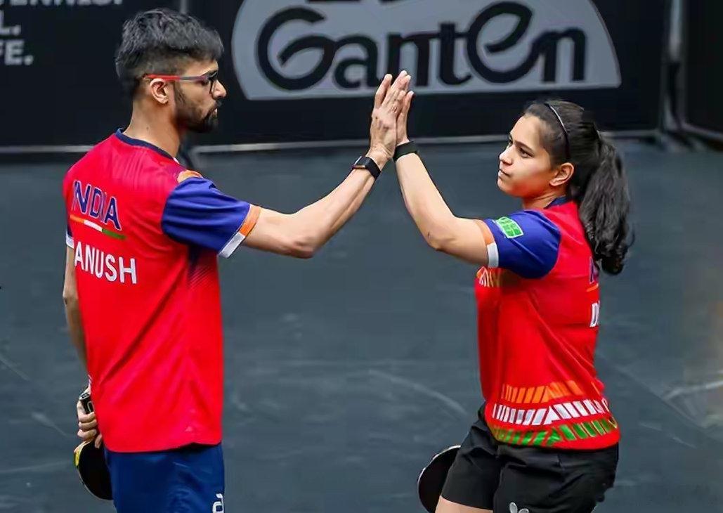 WTT马斯喀特站混双决赛 石洵瑶/黄友政五局惜败摘银黄友政石洵瑶混双银牌 1月2