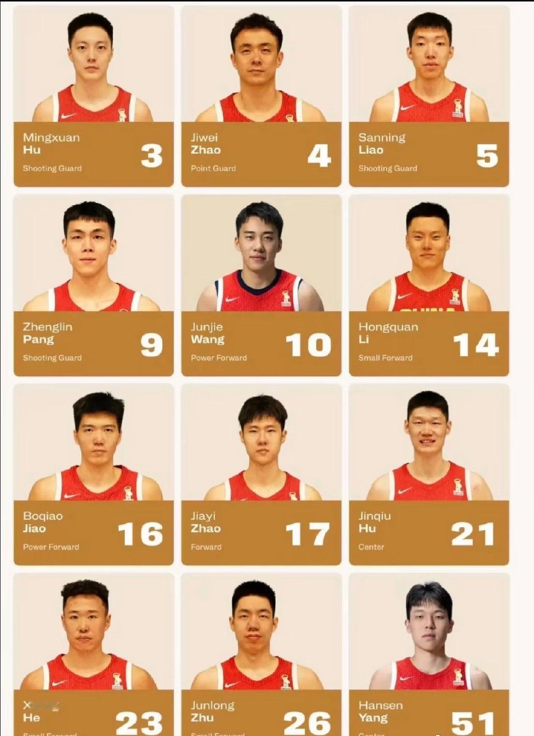中国男篮对阵卡塔尔12人名单出炉，比赛今晚（北京时间8月28日零点）开打。对手方