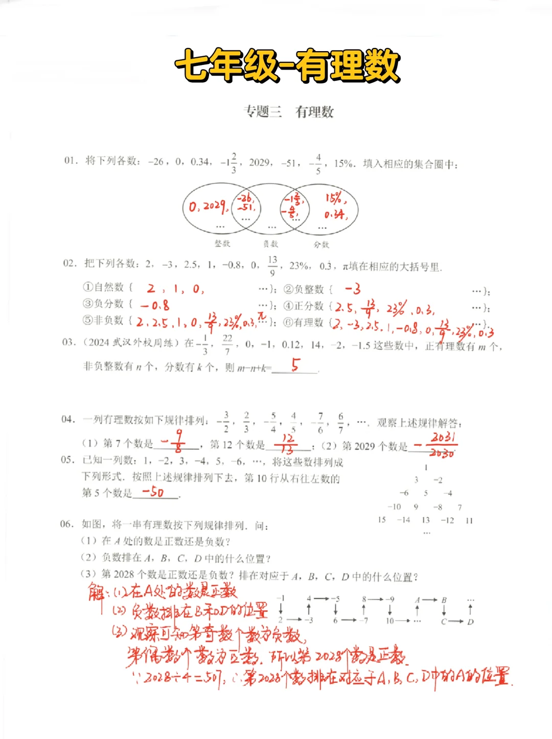 七年级数学上册-有理数‼️