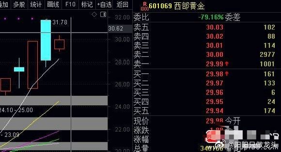 西部黄金，主力今天游资入场了，，有点三维通信和汇嘉时代的味道。。昨天分析了游资热