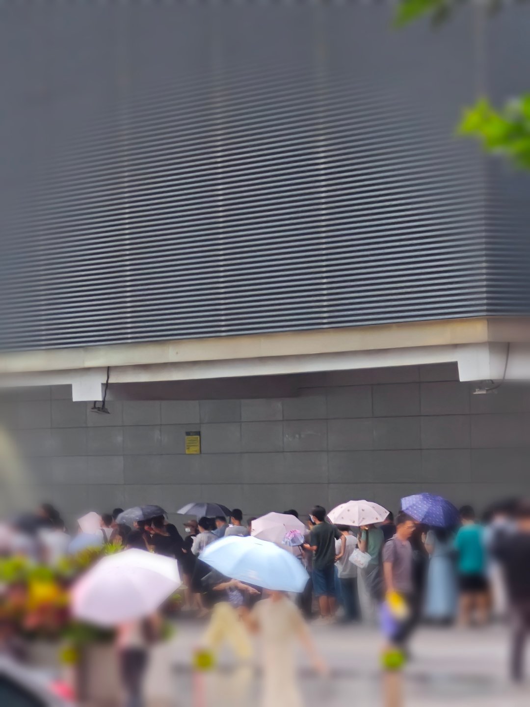 突然之间下起了雨，地铁站前面排起了长龙。我站在路边犹豫要不要进咖啡店喝一杯咖啡，