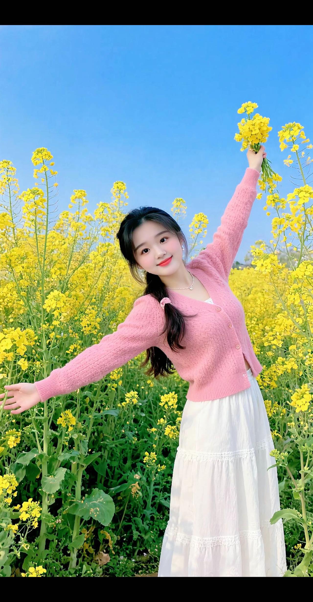 田园清晰 油菜花拍照 出来拍照啦