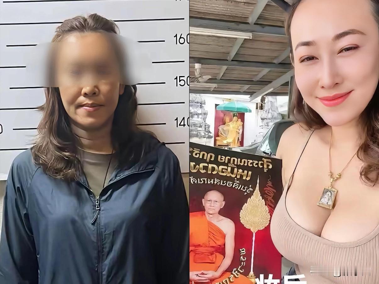 高僧阿赞初这事，真挺扎心的。
镜头里爱姐47岁像贵妇，大眼尖下巴、皮肤白到发光。