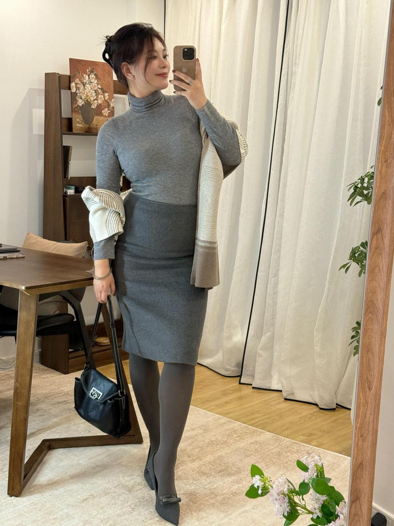 通勤优雅一身灰～